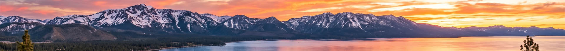 Lake Tahoe at sunset in winter